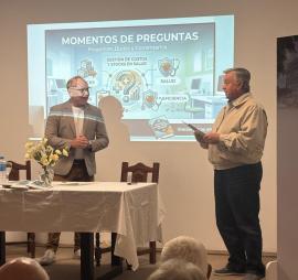 Lic. Diego Parra, autor de la obra, junto al Dr. Julio Ramella, Presidente del Distrito VI de FECLIBA.